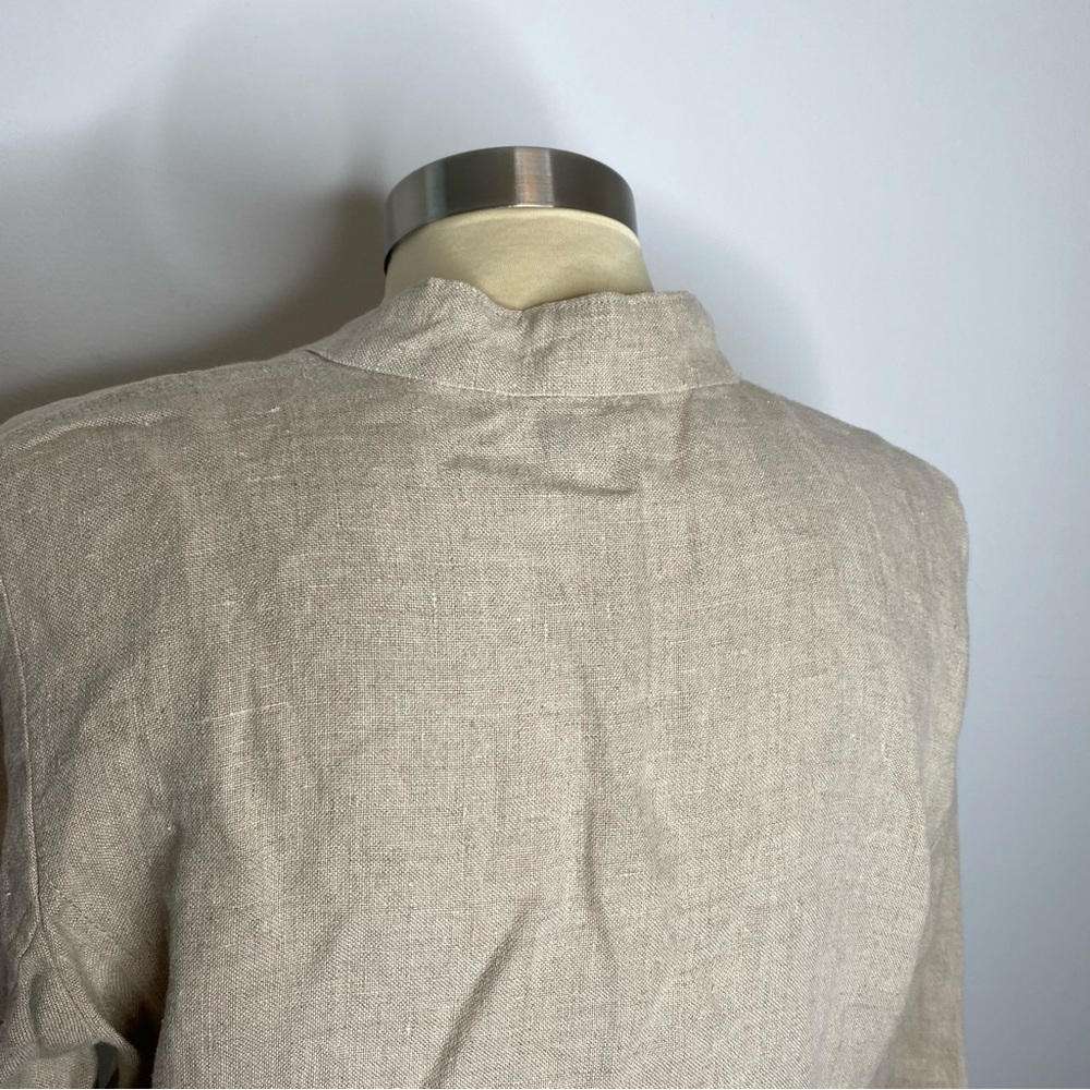 Eileen Fisher Petite Beige Irish Linen Blazer - Picture 6 of 10